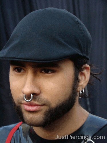 Septum Piercing With Large Ring