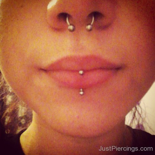 Septum and Vertical Lowbret Piercing