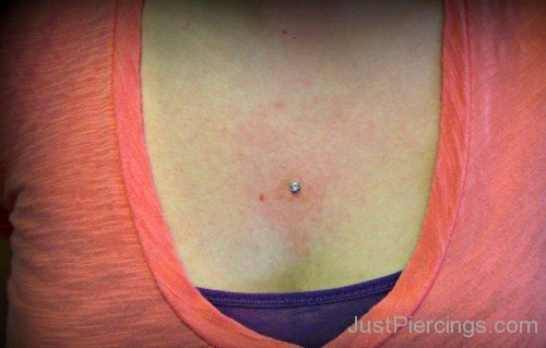 Single Dermal Anchor Sternum Piercing