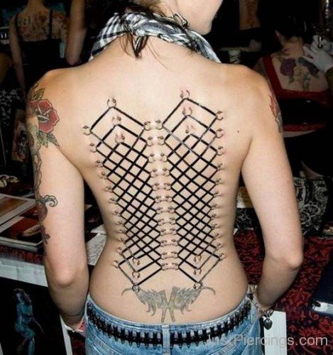 Strange  Corset Piercing On Back