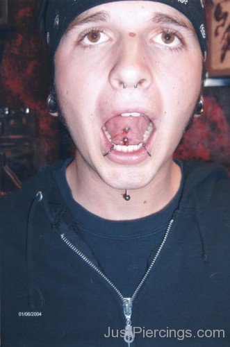 Surface Tongue And Mandible Piercing