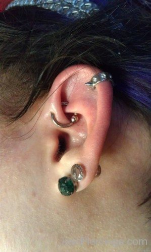 Triple Helix Piercing On Ear