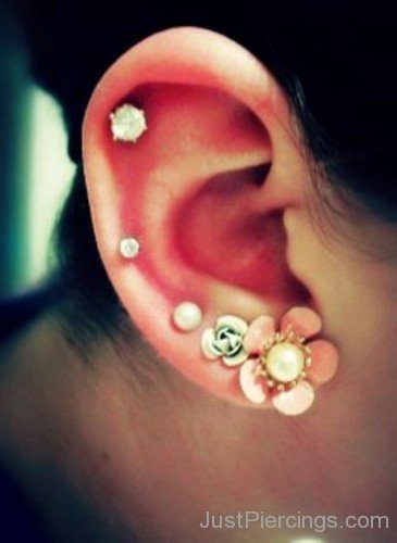 Super Feminine Piercings with flower