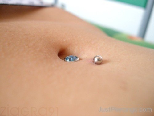 Beautiful Curved Silver Barbell Belly Piercing-JP1007