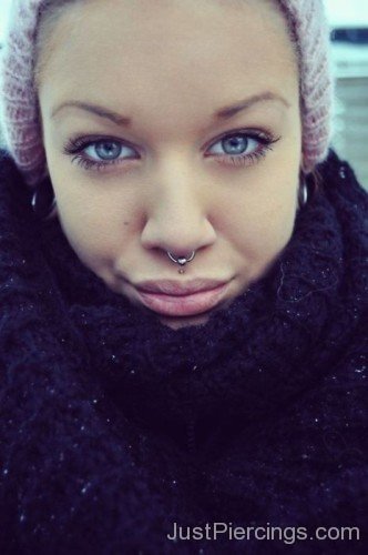 Blue Eyes Girl With Septum Piercing-JP110