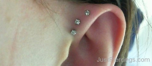 Attractive Triple Anti Helix Piercing-JP114