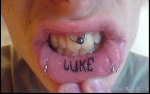 Lip Tattoo And Frowny Piercing-JP127