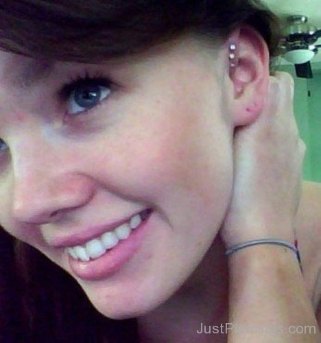 Cute Triple Anti Helix Piercing-JP119