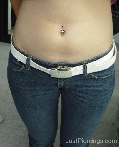 Pretty Piercing on Belly for Girls-JP1088