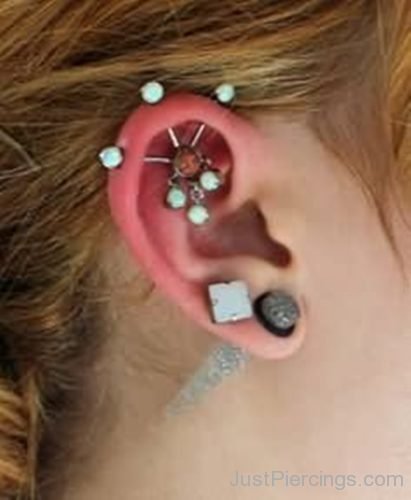 Amazing Dual Lobe And Cartilage Piercings-JP1002