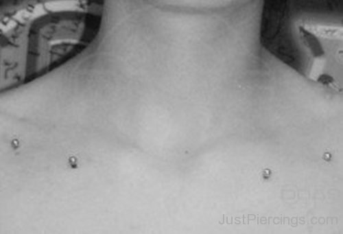 Barbells Piercing On Collar Bone For Ladies-JP101