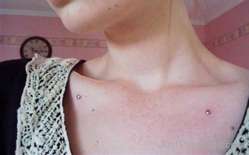 Beautiful Collar Bone Piercing With Dermals For Girls-JP106