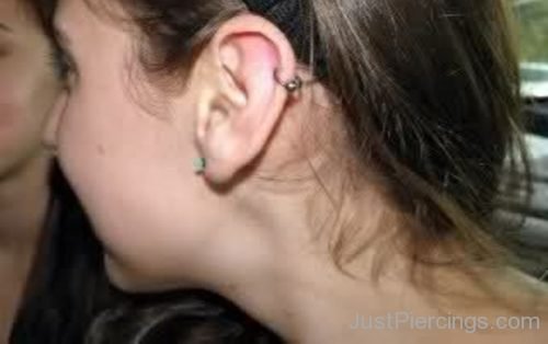 Cartilage Piercing And Lobe Piercing On Left Ear-JP1029