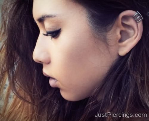 Cartilage Piercing With Metal Ring-JP1054