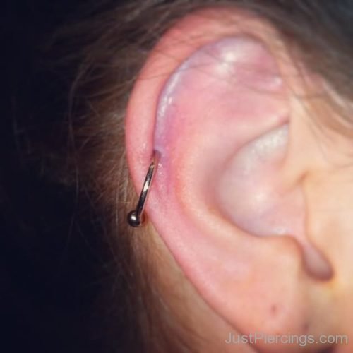 Cartilage Piercing With Silver Bead Ring-JP1055