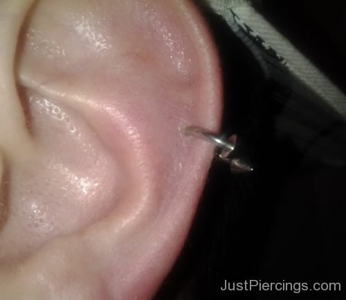 Cartilage Piercing With Spike Ring-JP1030