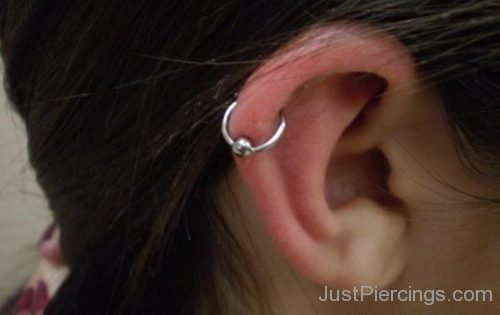 Cartilage Piercing Woth Silver Ball Ring-JP1063