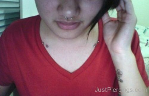 Collar Bone And  Septum Piercing-JP114