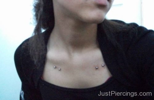 Collar Bone Piercing On Both Sides For Young Girls-JP1058