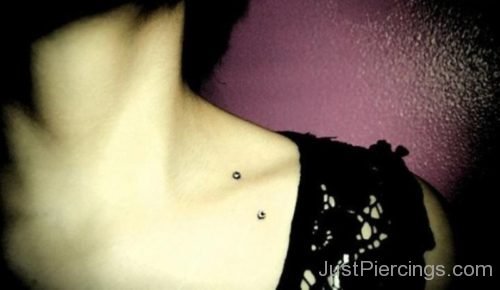 Collar Bone Piercing On Left Side-JP1060