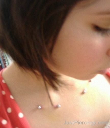 Collar Bone Piercing With Barbells For Girls-JP1067