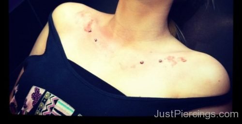 Collar Bone Piercing With Barbells For Young Girls-JP1070