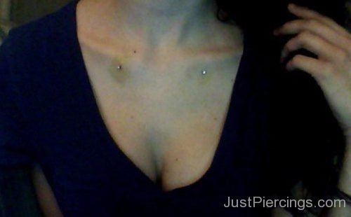 Collar Bone Piercing  With Barbells For Young Girls-JP157