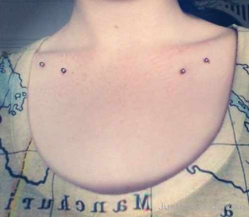 Collar Bone Piercing With Barbells On Both Sides-JP1072