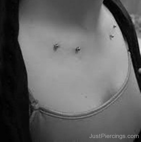 Collar Bone Piercing With New Barbells-JP1092