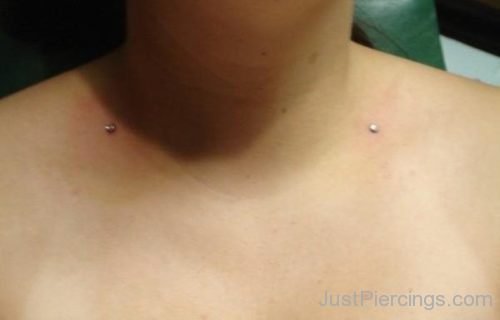 Collar Bone Piercing With Pretty Small Dermals-JP1094