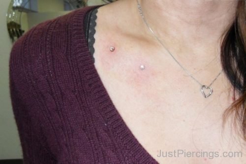 Collar Bone Piercing With Sexy Barbells For Girls 1-JP1096