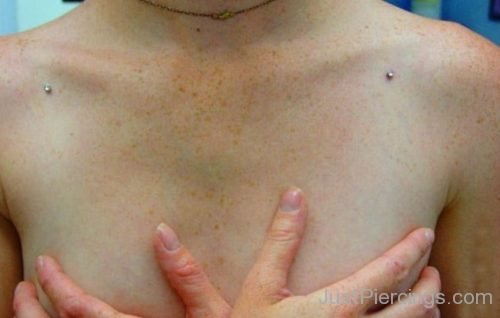 Collar Bone Piercing With Small Dermals 2-JP1105