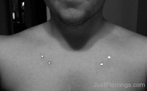 Collar Bone Piercing With Stylish Dermals-JP1108