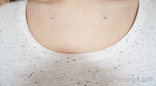 Collarbone Piercing With Diamond Stud-JP1130