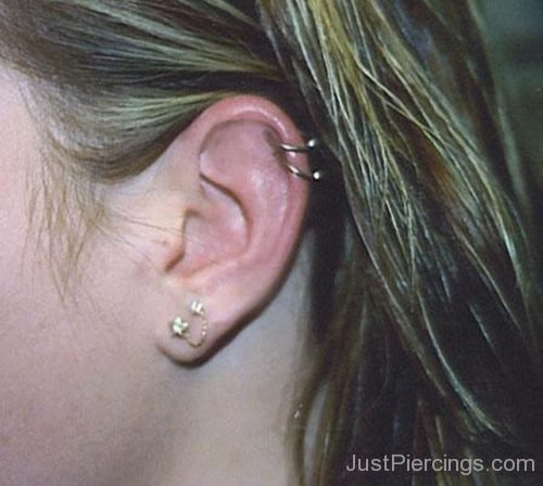 Double Lobe And Dual Cartilage Piercing-JP1039