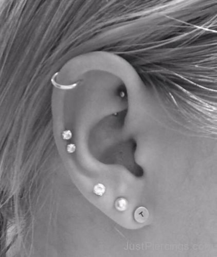 Dual Cartilage Piercings For Girls-JP1086