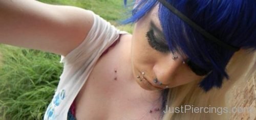 Dual Collar Bone  And Nose Bridge Piercing-JP1140