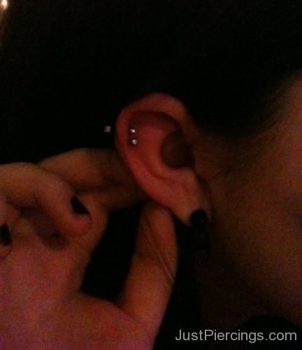 Dual Diamond Cartilage And Lobe Piercing-JP1087