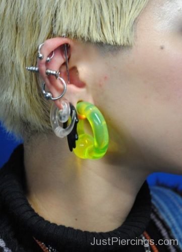 Industrial Conch, And Lobe Piercing-JP1121