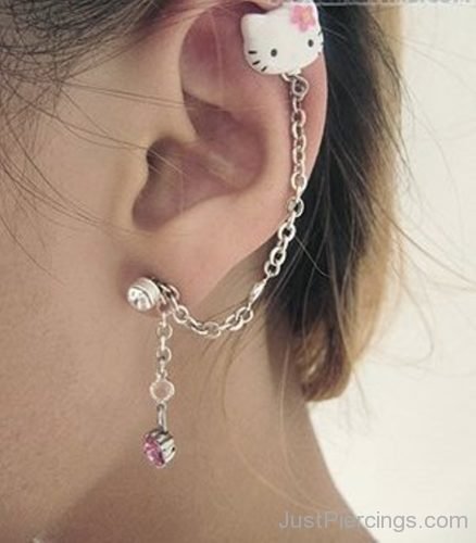 Kitty Chain Cartilage Piercing-JP130