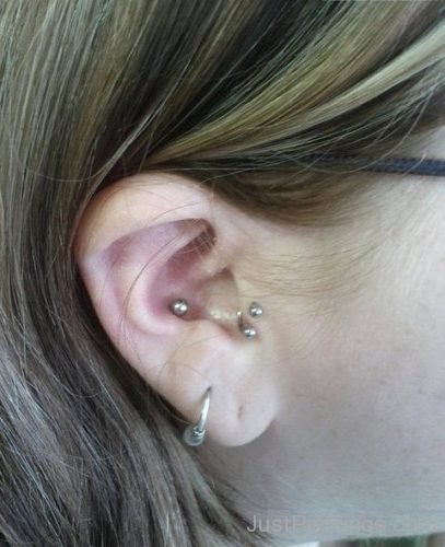 Tragus Lobe And Conch Piercing-JP1188