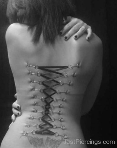 Amazing Corset Piercing On Back-JP1002