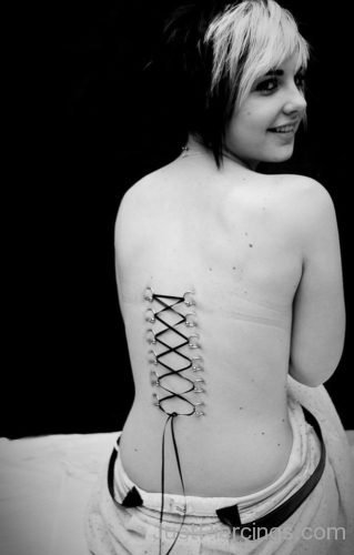 Amazing Corset Piercing On Girl Back-JP1003