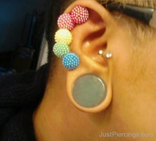 Amazing Gauge Lobe And Ear Piercing With Swarovski Studs-JP102