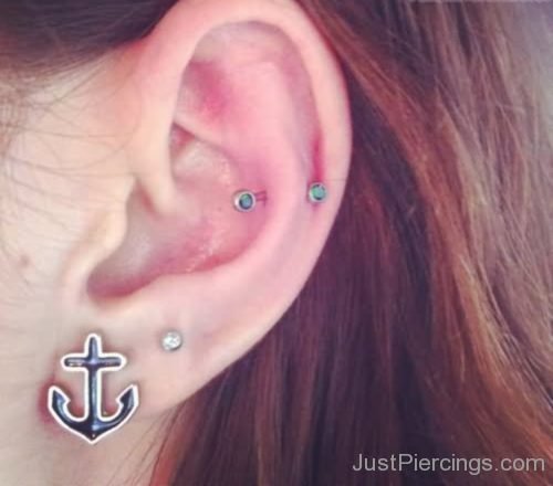 Anchor Lobe And Barbell Ear Piercing-JP1009