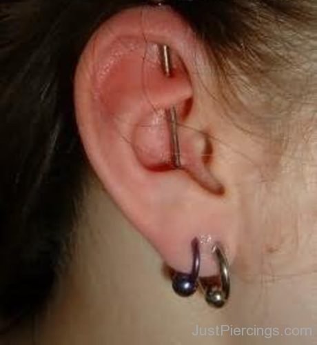 Awesome Industrial And Lobe Ear Piercing-JP1020