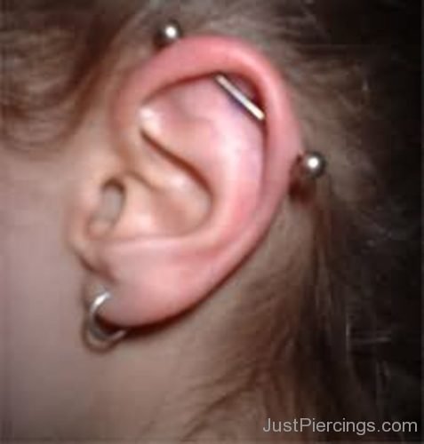 Awesome Lobe And Industrial Ear Piercing-JP1021