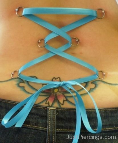 Blue Ribbon Corset Piercing-JP1029