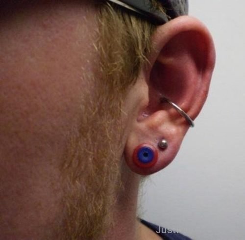 Conch Piercing And Dual Lobe Piercing 