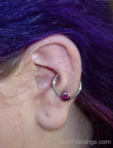 Conch Piercing With Ball Closure Ring-JP1091